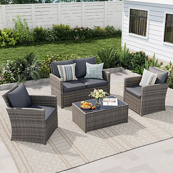 JOIVI Gartenlounge-Set Gartenmöbel Set Sitzgruppe Balkon günstig online kaufen