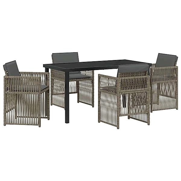 vidaXL Garten Essgruppe 5-Tlg Grau Poly Rattan 3380654 günstig online kaufen