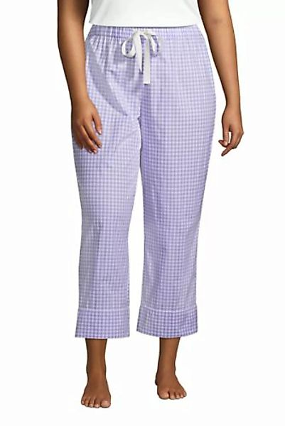 Popelin-Pyjamahose in 7/8-Länge in großen Größen, Damen, Größe: 48-50 Plusg günstig online kaufen