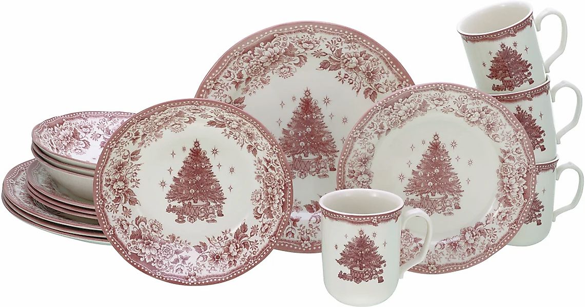 CreaTable Kombiservice "Tannenbaum Rot, Kombiservice 16-tlg" Tannenbaum als günstig online kaufen