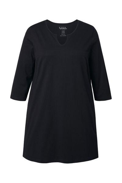 Ulla Popken Longshirt Longshirt A-Linie Tunika-Ausschnitt günstig online kaufen