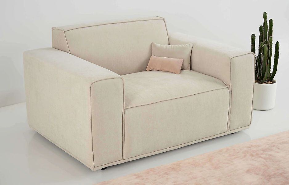 Home affaire Loveseat "Avelin, 1.5 Sitzer, 140 cm, Chenille, Struktur-Boucl günstig online kaufen