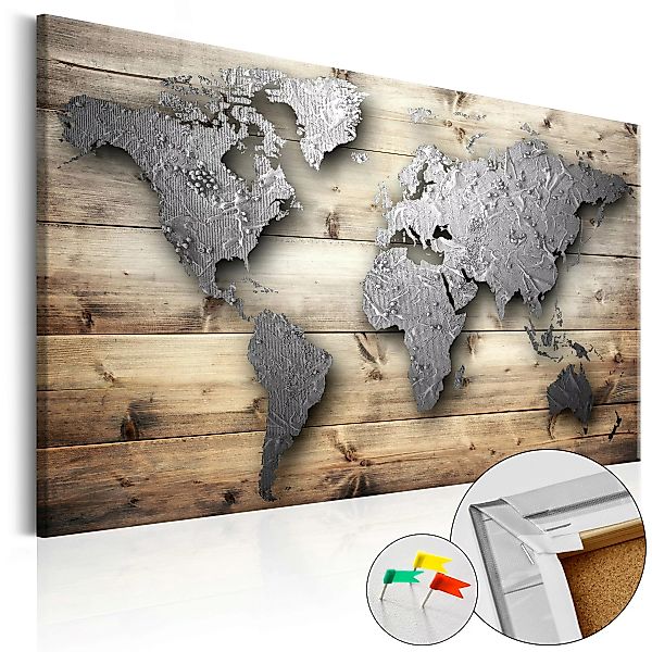 Korkbild - Silver World [cork Map] günstig online kaufen