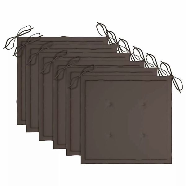 Gartenstuhl-sitzkissen 6 Stk. Taupe 40x40x4 Cm Stoff günstig online kaufen