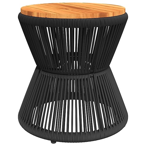 vidaXL Couchtisch mit Drahtgestell Schwarz Ø 45x44 cm Akazienholz 365637 günstig online kaufen