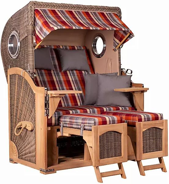 Strandkorb Amrum Teak PE grey Dessin 584 günstig online kaufen