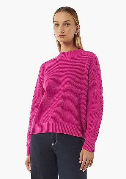 comma Longpullover Strickpullover Strickpullover mit Zopfmuster günstig online kaufen