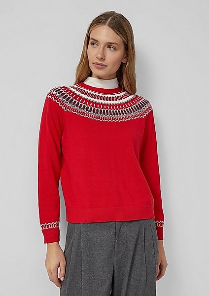 s.Oliver Longpullover Strickpullover Feinstrickpullover mit Norwegermuster günstig online kaufen
