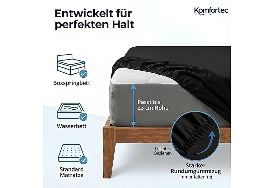 Komfortec Spannbettlaken Jersey Spannbettuch, 90x200, 140x200, 160x200, 180 günstig online kaufen