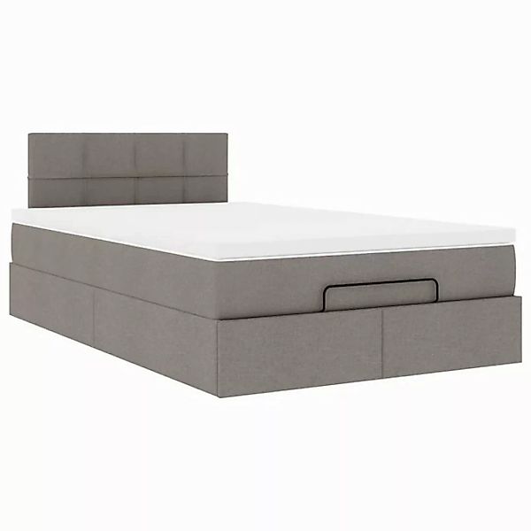 vidaXL Bett Ottoman-Bett mit Matratze Taupe 120x190 cm Stoff günstig online kaufen