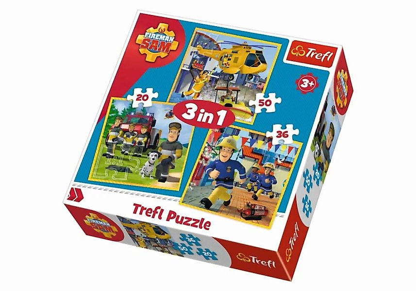 Puzzle - Feuerwehrmann Sam 3in1 20-50 Teile günstig online kaufen