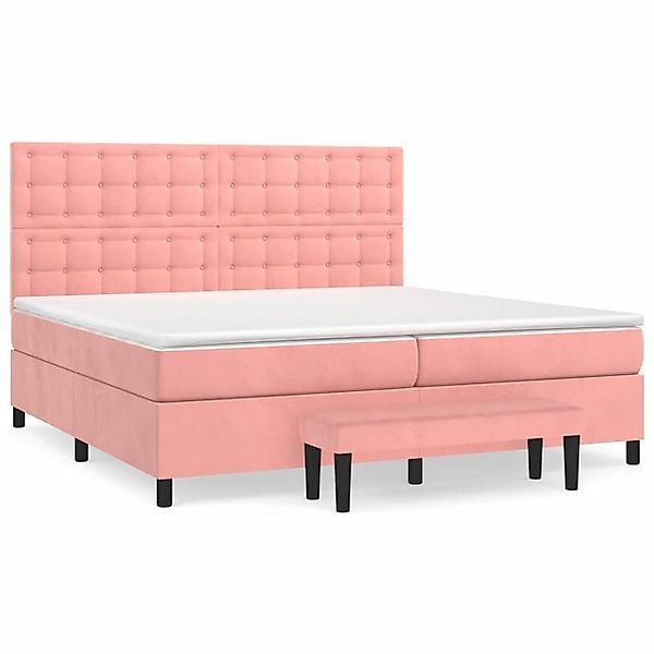 vidaXL Boxspringbett Boxspringbett mit Matratze Rosa 200x200 cm Samt Bett B günstig online kaufen