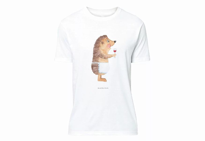 Mr. & Mrs. Panda T-Shirt Igel mit Wein - Weiß - Geschenk, Geschenk Weintrin günstig online kaufen