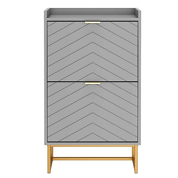 UEV Schuhschrank mit 2 Klappen 49,5x24,2x91cm Schuhregal Schukipper schmal günstig online kaufen