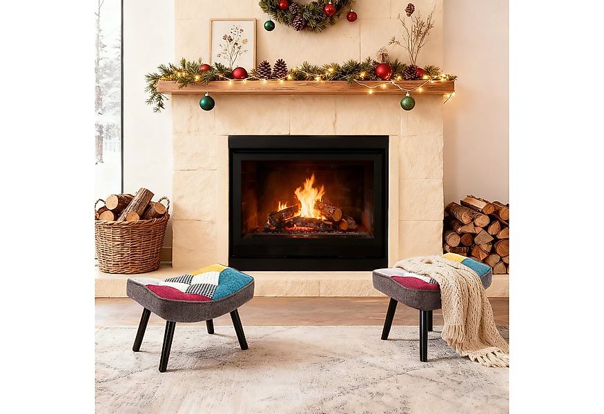 HomeMiYN Sitzhocker Hocker, Patchwork-Sessel, Ohrensessel, Schaukelstuhl günstig online kaufen