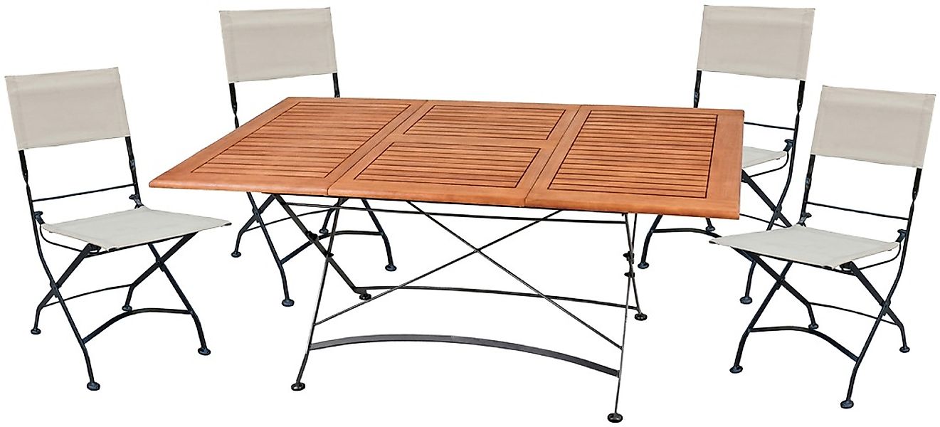 Garden Pleasure Garten-Essgruppe "TRIEST" 5 Stk. tlg. mit leicht ausziehbar günstig online kaufen