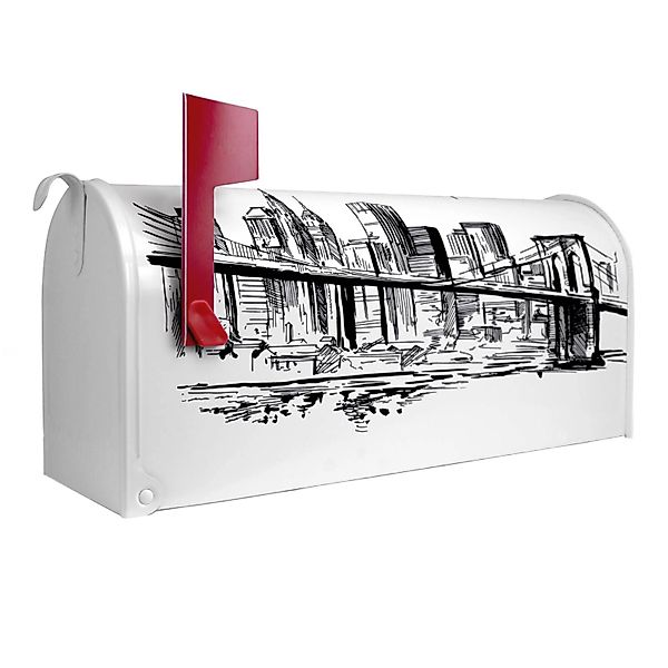 Banjado Amerikanischer Briefkasten Weiß 48x22x16cm US Mailbox Letterbox Pos günstig online kaufen