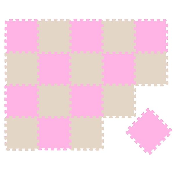 LittleTom Baby & Kinder Puzzlematte 30 x 30 cm 18 Stück Pink & Beige günstig online kaufen