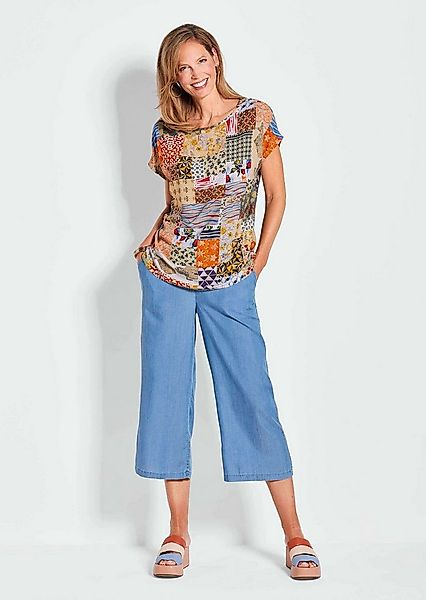 GOLDNER Schlupfbluse Luftige Viskosebluse mit Patch-Print Floral gemusterte günstig online kaufen