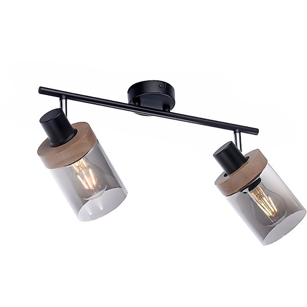 Just Light. Wand- und Deckenleuchte Pasqual 2 -flammig Schwarz günstig online kaufen