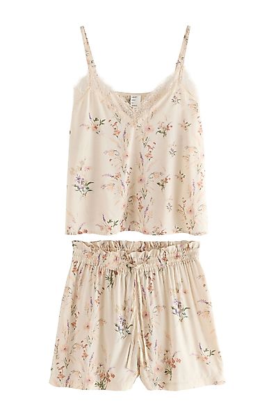 Next Pyjama Kurzer Viskose-Schlafanzug mit Camisole günstig online kaufen