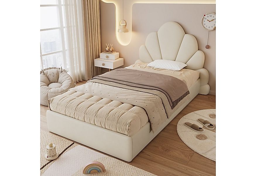 STILVORA Polsterbett 90×200 mit Matratze Kinderbett mit Blütenkopfteil,Juge günstig online kaufen