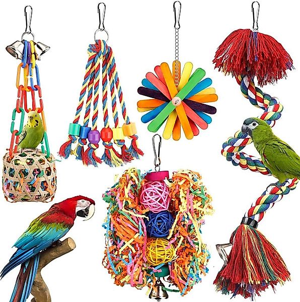 LuxusKollektion Vogelkäfig Vogelspielzeug Seilsitzstange Glocke bunt günstig online kaufen