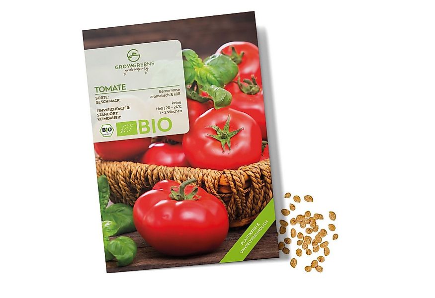Growgreens Gemüsesamen BIO Tomatensamen (Berner Rose) - Tomaten Saatgut (10 günstig online kaufen