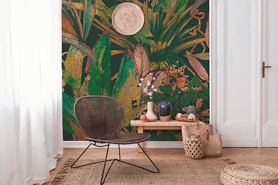 A.S. Création Vliestapete »Dschungeltapete Dunkelgrün Gold Tropische Blätte günstig online kaufen