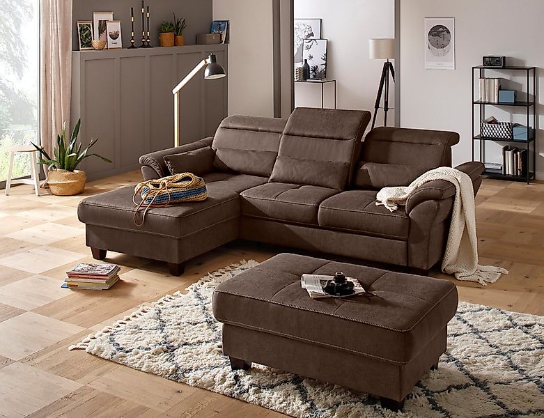 Home affaire Ecksofa »Solvei L-Form« mit Recamierenabschluß und Sitztiefenv günstig online kaufen