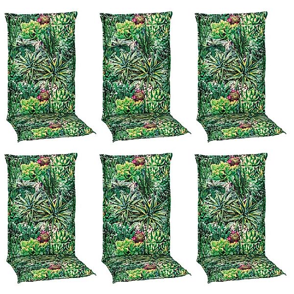 Beo Sitzauflage Hochlehner Tegernsee 6er-Set mit Kaktuslandschaft-Design günstig online kaufen