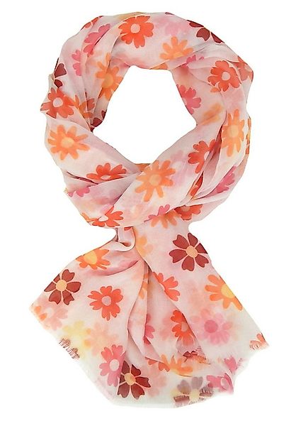 Ella Jonte Modeschal, leichter Sommerschal weiß bunt mit Blumen 100% Viskos günstig online kaufen