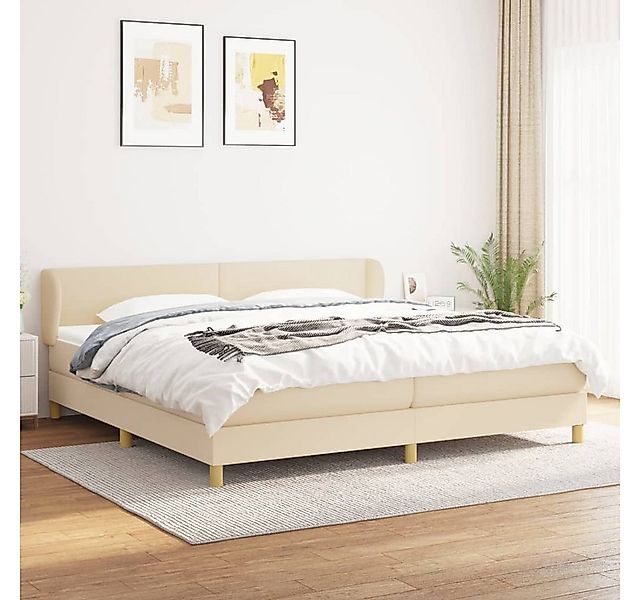 vidaXL Boxspringbett Boxspringbett mit Matratze Creme 200x200 cm Stoff Bett günstig online kaufen