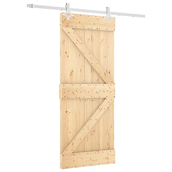 vidaXL Schiebetür mit Beschlag 85x210 cm Massivholz Kiefer 3203158 günstig online kaufen