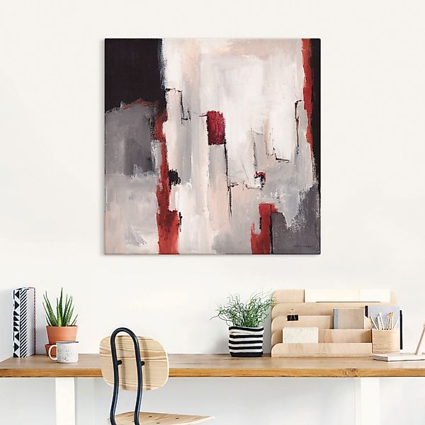 Artland Wandbild »Rot an Grau II«, Gegenstandslos, (1 St.), als Leinwandbil günstig online kaufen