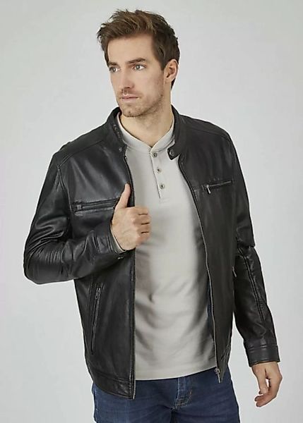 bugatti Lederjacke BUDANILO (1-St) mit Reißverschlüssen und Druckknopfriege günstig online kaufen