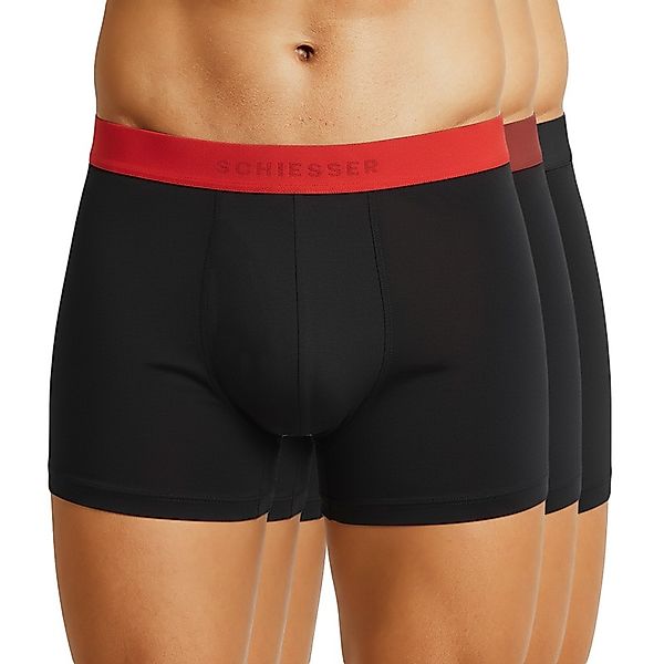 Schiesser 3-er Set Trunks Schwarz mit verschiedenfarbigem Webbund günstig online kaufen