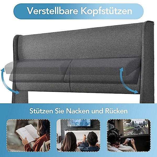 liebtech Polsterbett Polsterbett Doppelbett mit Verstellbare Kopfstützen (S günstig online kaufen