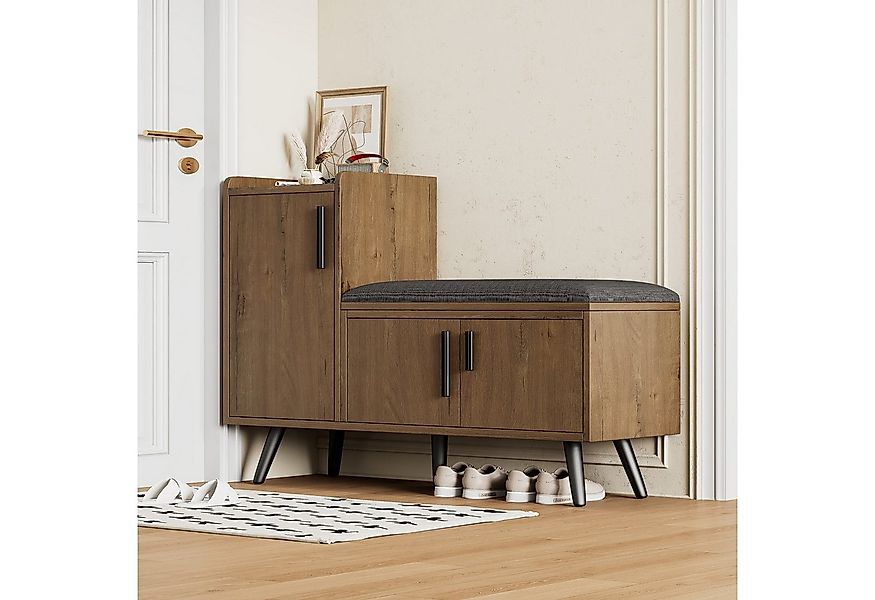 Furnishings Home Schuhbank Moderne Schuhtruhe Sitzbank mit drei Stauraumtür günstig online kaufen