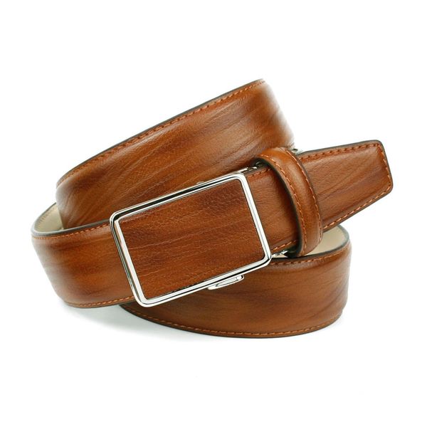 Anthoni Crown Ledergürtel in angesagter Cognac Farbe, Schließe farblich pas günstig online kaufen