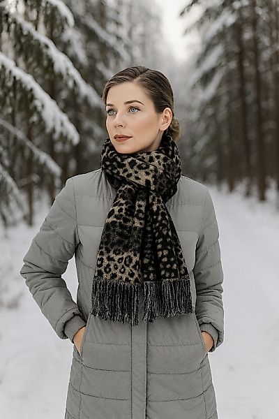 COLLEZIONE ALESSANDRO Wollschal "Leo", Mit Leoparden-Muster, Made in Italy günstig online kaufen