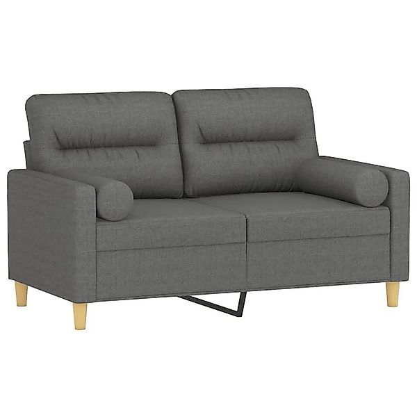 vidaXL Sofa 2-Sitzer-Sofa mit Zierkissen Dunkelgrau günstig online kaufen