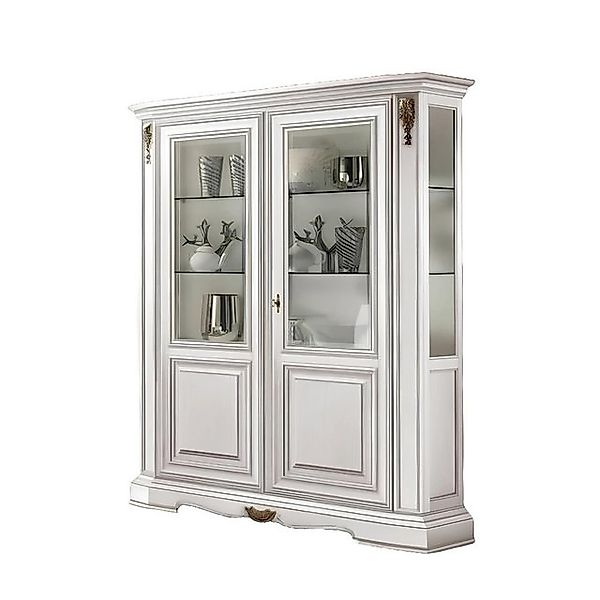 JVmoebel Glasvitrine Vitrinen Wohnzimmer Weiß Schränke Anrichte Weiß hell V günstig online kaufen