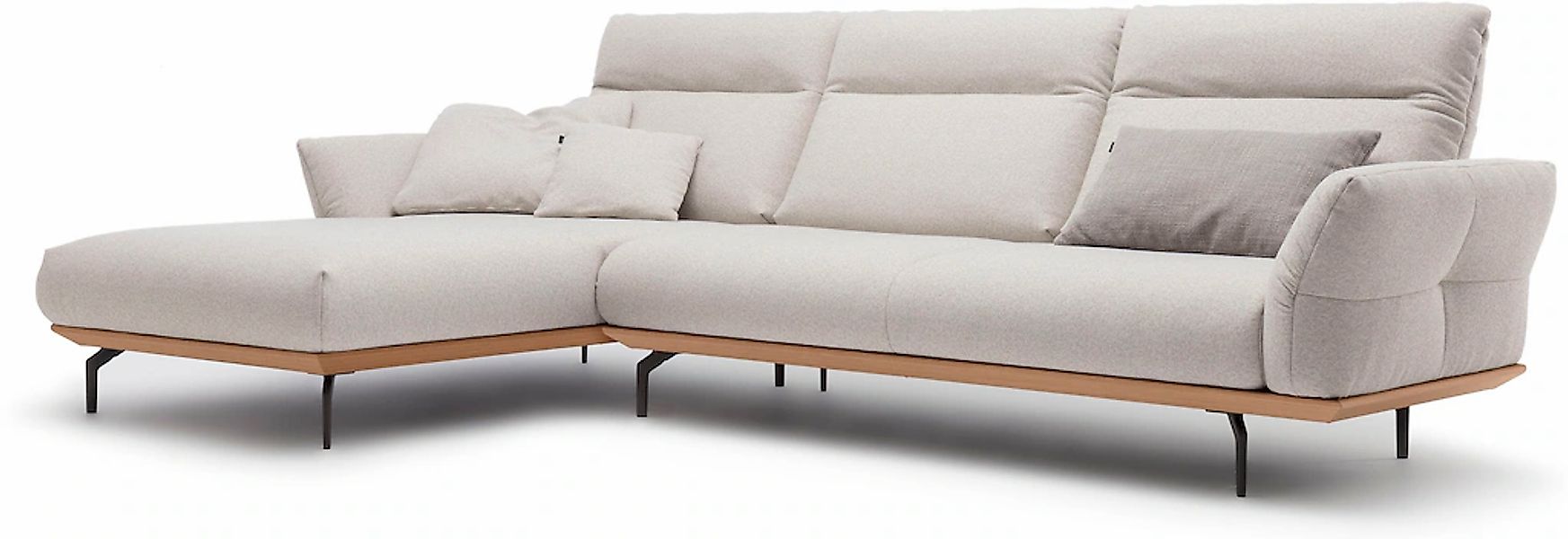 Creation BY ROLF BENZ Ecksofa "CR.460", Sockel in Eiche, Winkelfüße in Umbr günstig online kaufen