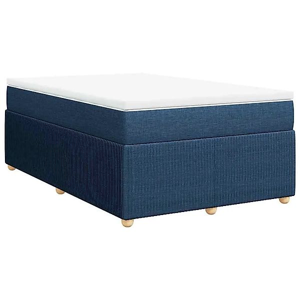 vidaXL Boxspringbett mit Matratze Blau 120x200 cm Stoff 3285566 günstig online kaufen