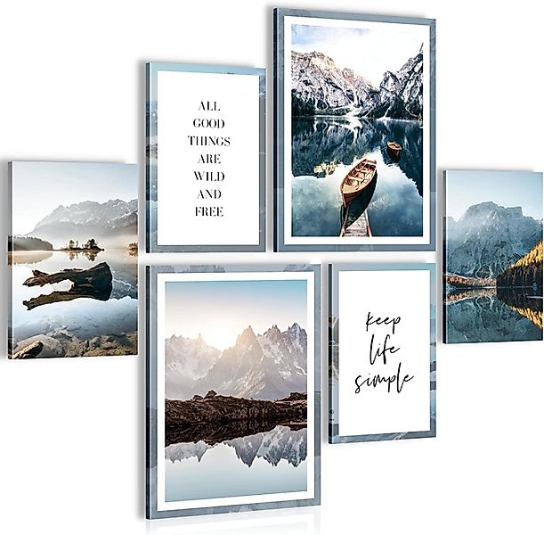 Novart Wandbild Wandbilder Wohnzimmer See Berge günstig online kaufen