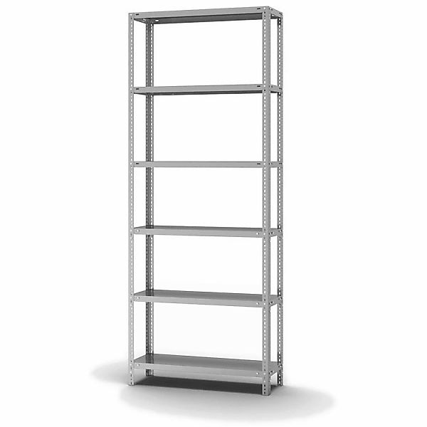 PROREGAL Edelstahlregal Schraubsystem HxBxT 250 x 100 x 30 cm 6 Ebenen Fach günstig online kaufen