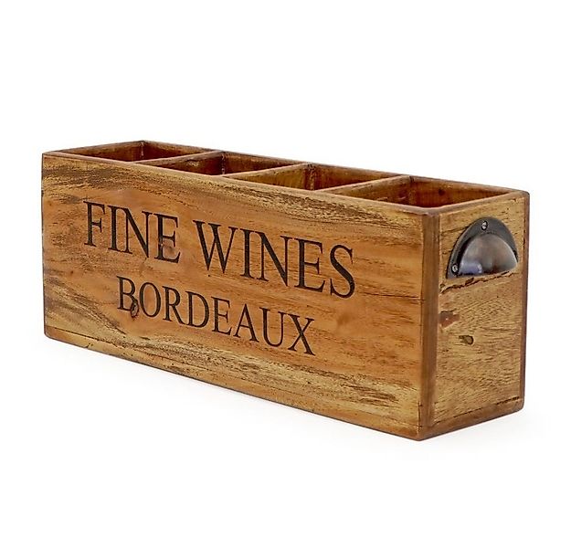 LebensWohnArt Weinregal Dekorative Flaschenbox CHATEAU 45cm antik-honey Mah günstig online kaufen