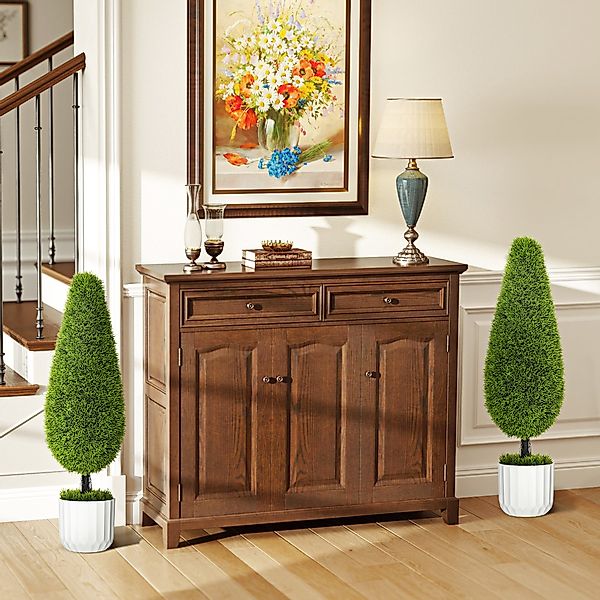 HOMCOM Kunstpflanze Zypresse 2er-Set 90 cm künstliche Zimmerpflanze im Topf günstig online kaufen