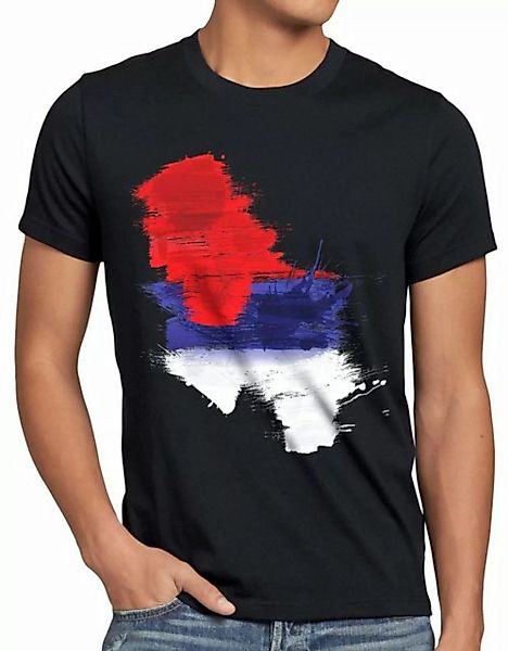 style3 Print-Shirt Herren T-Shirt Flagge Serbien Fußball Sport Serbia WM EM günstig online kaufen